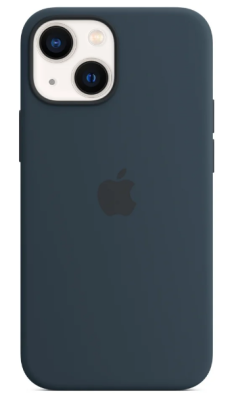 Фото 1 — Чехол защитный iPhone 13 Mini Silicone Case черно-синий (Copy)