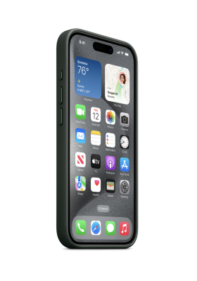 Фото 3 — Чехол защитный iPhone 15 Pro Max FineWoven Case with MagSafe Premium Evergreen