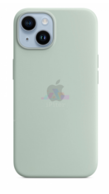 Фото 1 — Чехол защитный iPhone 14 Silicone Case мятный (Copy)